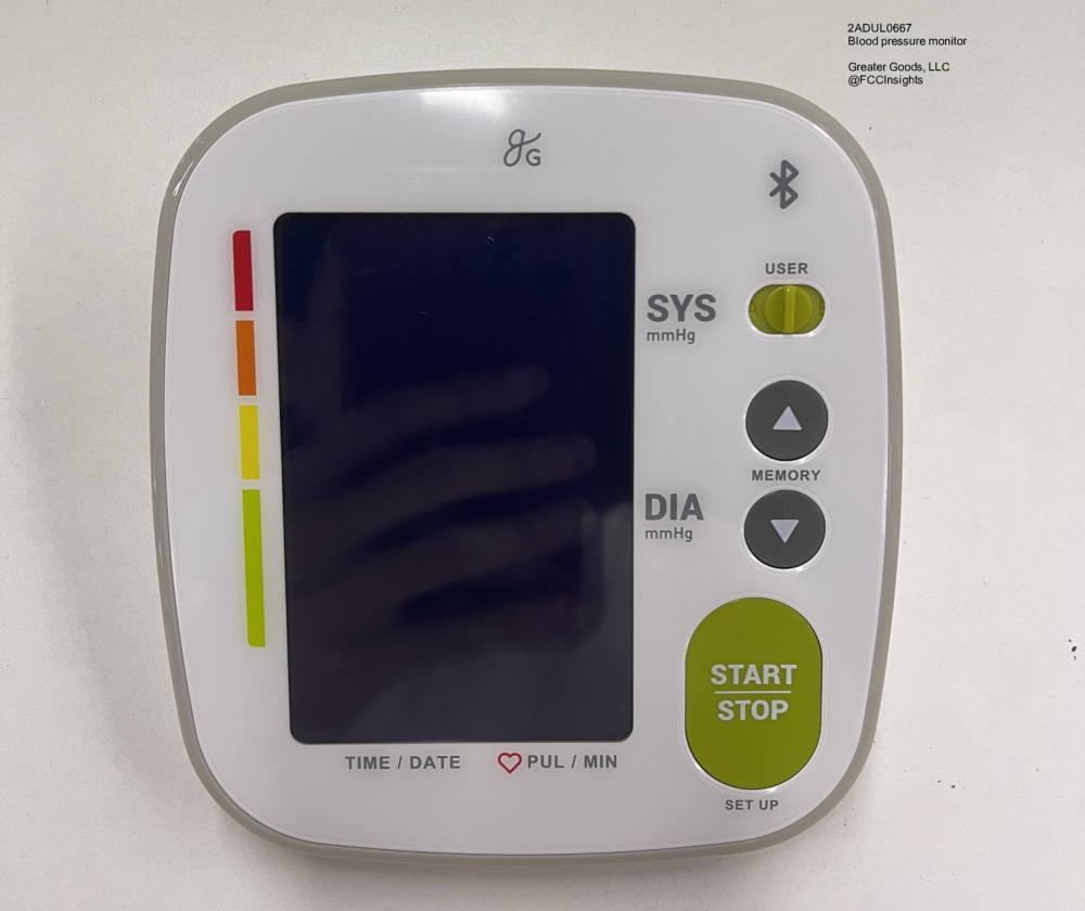 Blood pressure monitor 2ADUL0667 manufactured by greater-goods-llc