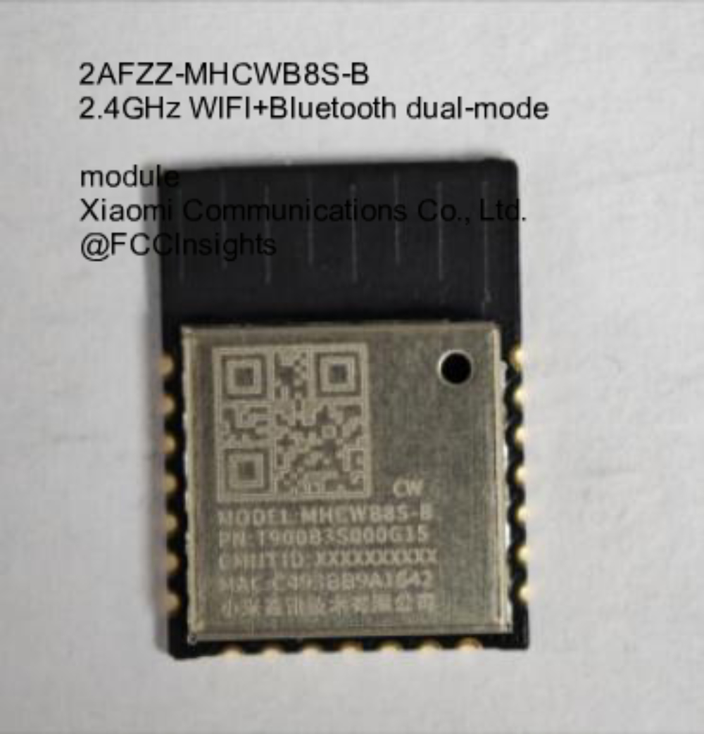 2.4GHz WIFI+Bluetooth dual-mode module 2AFZZ-MHCWB8S-B manufactured by xiaomi-communications-co-ltd