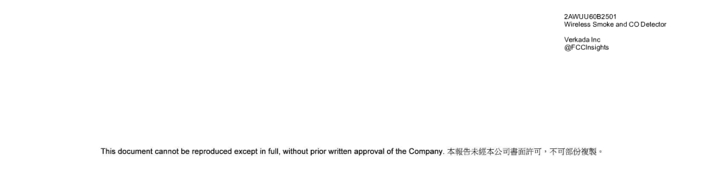 Wireless Smoke and CO Detector 2AWUU60B2501 manufactured by verkada-inc
