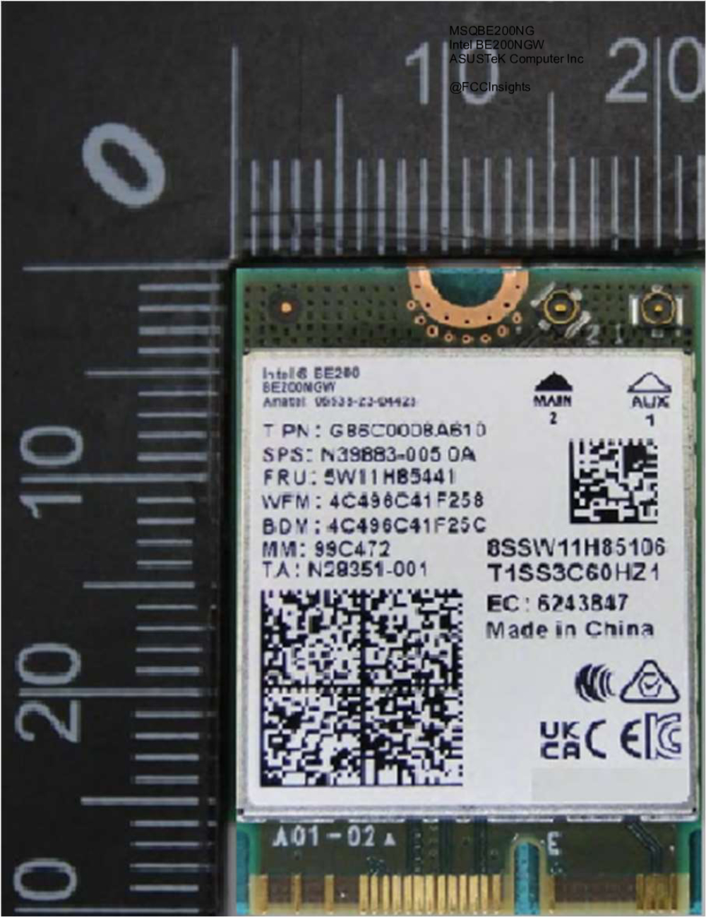 Intel BE200NGW MSQBE200NG manufactured by asustek-computer-inc