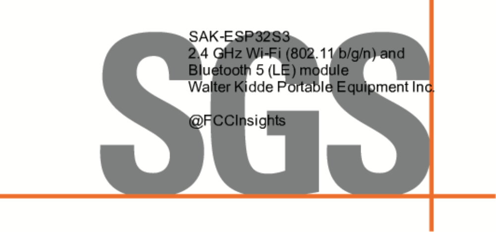 2.4 GHz Wi-Fi (802.11 b/g/n) and Bluetooth 5 (LE) module SAK-ESP32S3 manufactured by walter-kidde-portable-equipment-inc